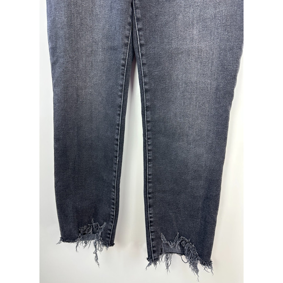 Good American Good Classic Chewed High Waist Ankle Skinny Jeans Black 10 / 30 - Picture 5 of 13